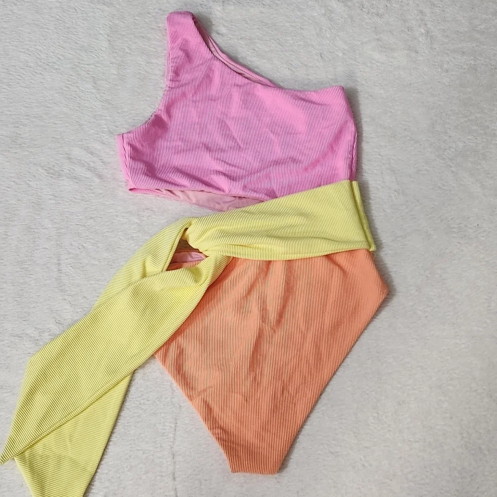 New!Beach Riot Carlie Fruity Colorblock One Piece Swimsuit - Picture 9 of 13